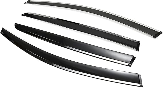 XhuangTech Car Wind Deflectors, Out-Channel Out-Channel Window Visors Rain Guards Noise Reduction, Side Door Tape-On Rain Deflector Sun Visor Shield Accessories (for 2009-2013 G-olf MK6 GTI)