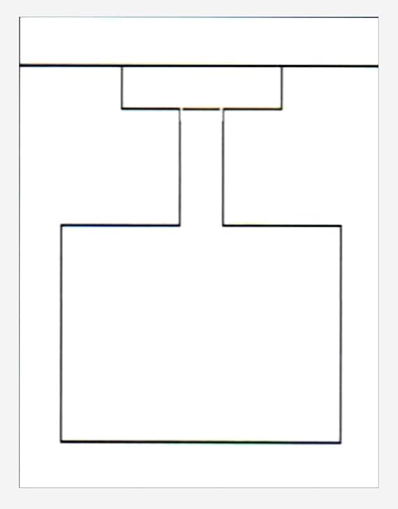 Print-Ready Rectangle Shelf Dangler (5" x 6.5"), 1-Up on Die-Cut 8.5" x 11" White 67lb Vellum Bristol - 250 Sheets