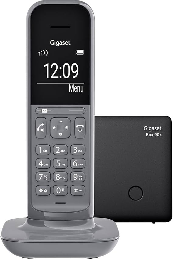 Gigaset CL390 – Kablosuz tasarım DECT telefon – eller serbest konuşma fonksiyonu – 2 akustik profil, büyük grafik ekran, sezgisel menü yönlendirmesi ile kolay kullanım, Box90 baz istasyonu dahil, uydu