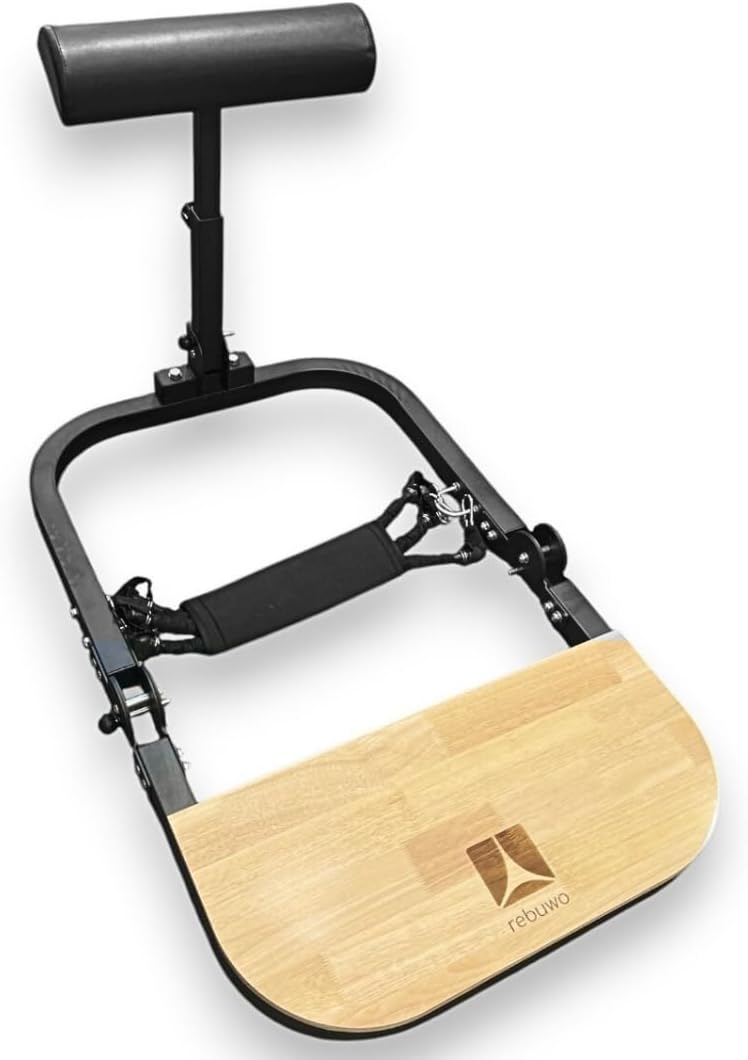 Rebuwo Ev Tipi Hip Thrust Egzersiz Aleti – Taşınabilir Kalça Güçlendirme Sehpası, 3×20Kg Direnç Bantlı, Ayarlanabilir Baş Destekli, Katlanabilir Çelik Glute Trainer Bench 120Kg Kapasite