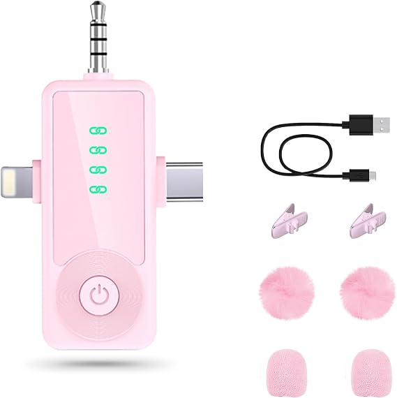 Wireless Mic for iPhone 13 14 15 16 with Noise Reduction Chip
