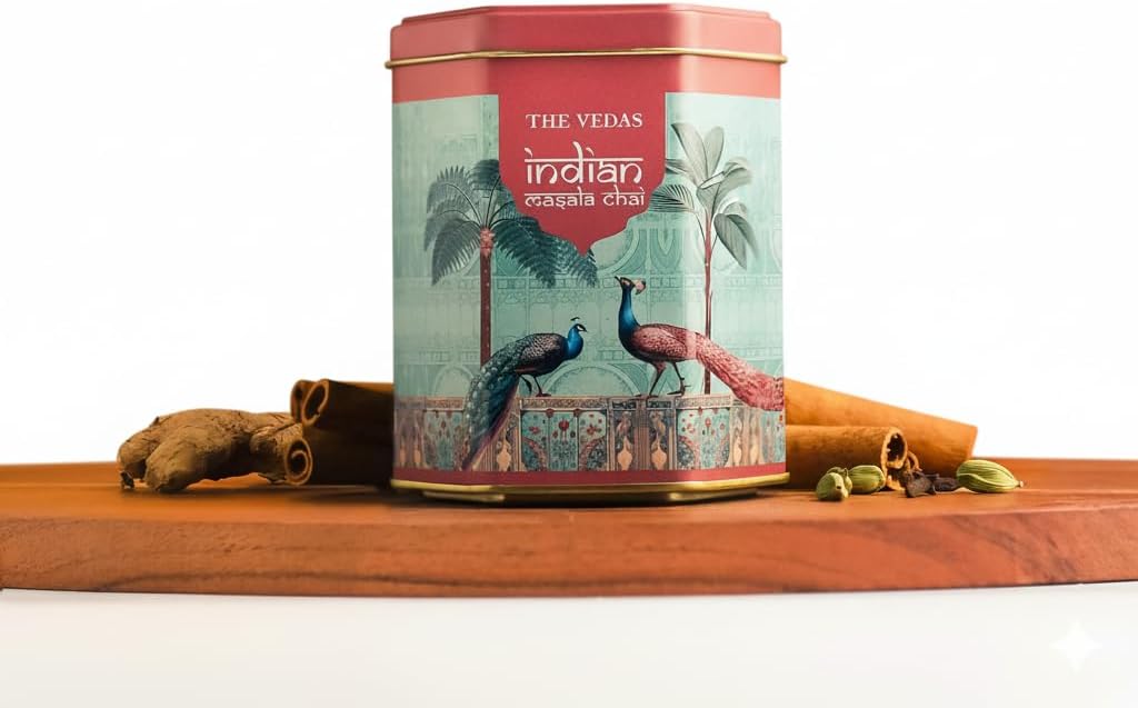 Masala Chai by The Vedas | Best Taste and Blend of Exotic Indian Herbs | Premium Chai Patti with 100% Natural Spices - 150g [75 Cups] | Masala Chai | Black Tea | Assam Tea | Chai Patti | Tea
