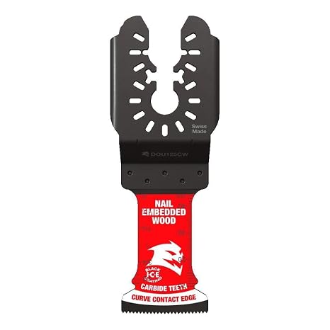 Diablo Amped Demo Demon Universal Fit Carbide Oscillating Blade for Nail-Embedded Wood - 1-1/4" Cutting Width, 1-3/4" Cutting Depth, 3-Pack - DOU125CW3