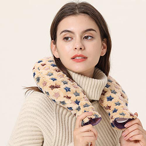 U-Shaped Neck & Shoulder Hot Water Bottles 1400ML with Coral Flannel Cover for Neck Protection Warm