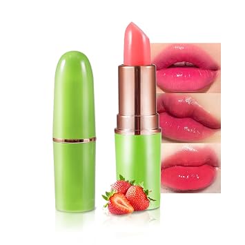 BINGBRUSH Strawberry Color Changing Lipstick Set, Magic PH Mood Lipstick Long Lasting Moisturizing Lip Balm, Temperature Color Changing Lip Gloss,Hydrating Lip Care for Women