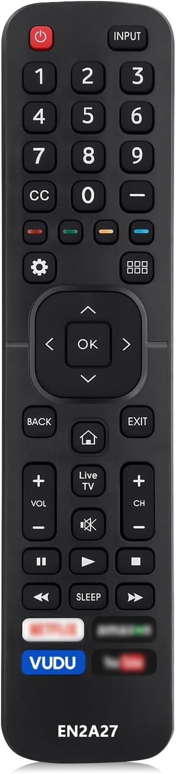 Replacement Hisense Universal TV Remote Control Fit for All Hisense 4K UHD Android Smart TV No Setting-up (EN2A27)