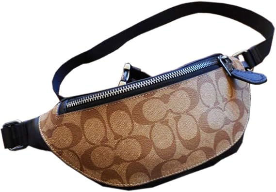 Coach Men's F84711 Warren Mini Belt Bag in Signature Canvas, QB/Tan