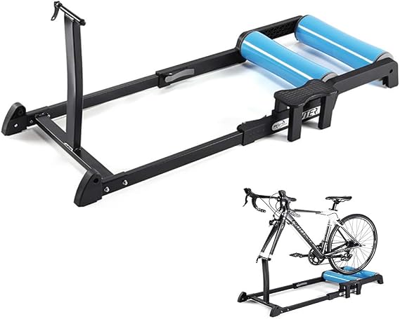 Bicycle Trainer, Indoor Mountain Road Bike Training Roller, Foldable Cycling Exercise Device, Suitable for Gym, Club