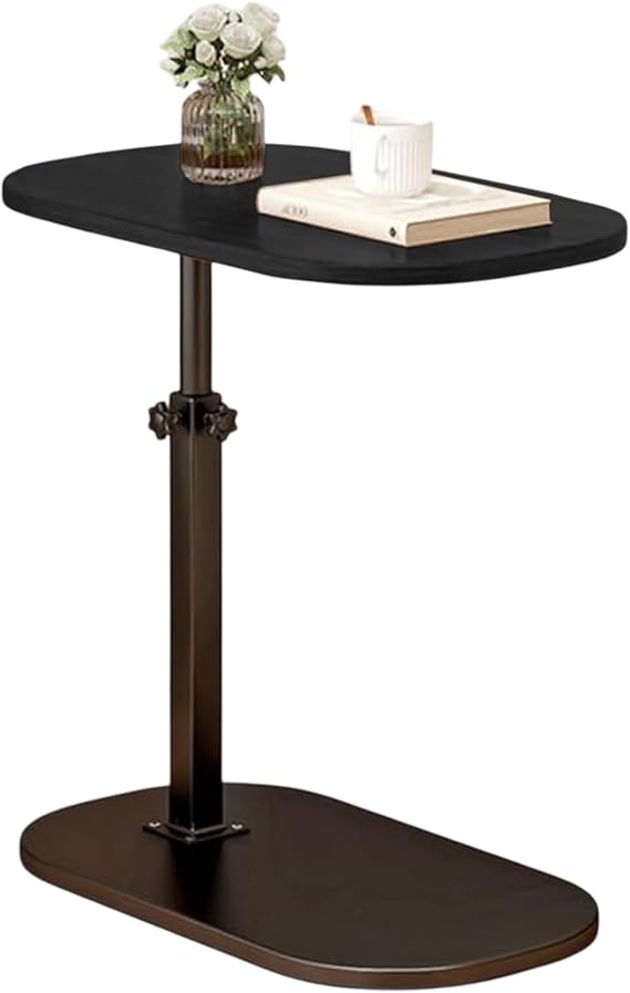 Small Side Table, C Shaped Bed Side Table for Living Room Bedroom