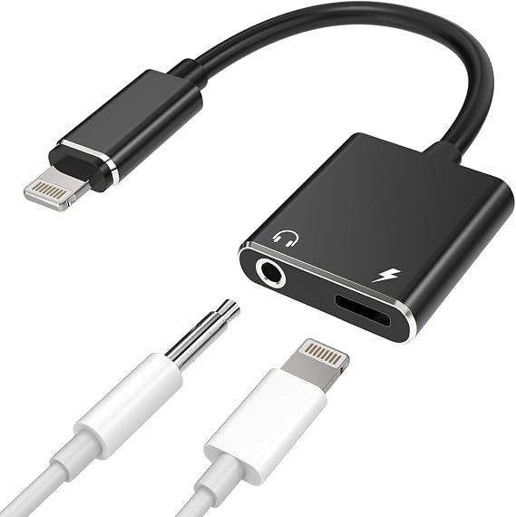 Apple Adapter Lightning to 3.5mm Earphone Jack Convert 2 in 1 Lightning Plug Cable Simultaneous Rapid Charger iPhone Headphone Splitter AUX Splitter Compatible with Apple MFI Certified for iPhone 14 Plus 14 Pro 13 Pro Max 13 Pro Max 13 Pro Max 13 Pro Max 13 Mini 12 11pro Max 7 8plus