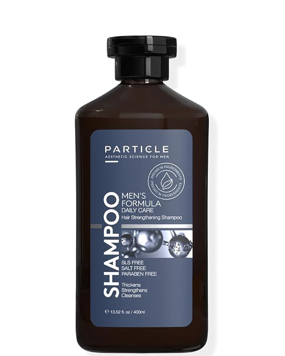 Particle Hair Thickening Shampoo for Men, Mens Shampoo, Cleansing Formula Made with Biotin, Capixyl, Redensyl, Ginseng and Green Tea Extract for Hair Strength Support, Paraben Free, 13.52 fl.oz