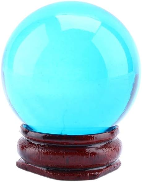 Zerodis Asian Rare Royal Blue Quartz Crystal Healing Ball Sphere 40mm with Stand Crystal Clear Ball Crystal Ball with Stand Clear Crystal Ball Artificial Glass Crystal Ball Healing