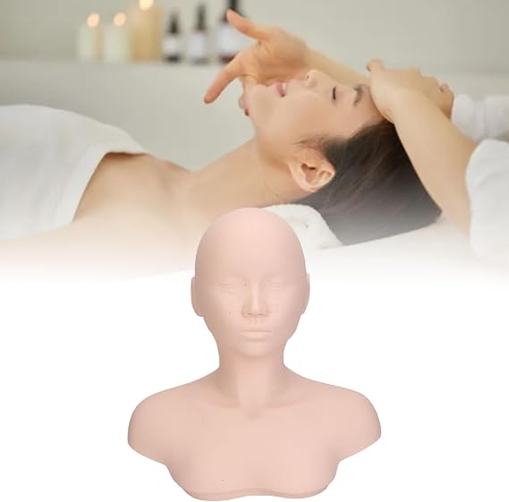 Esthetics Mannequin Head with Shoulders, Mannequin Head for Facials Massage