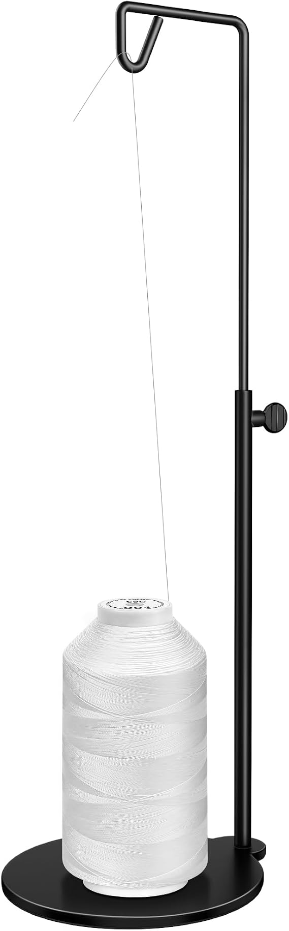 11.22"-18.31" Cone Thread Holder for Sewing Machine,Adjustable Thread Stand with Heavy Metal Base, for Large Cones, Embroidery Serger or Quilting,Matte Black