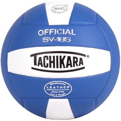 Tachikara Institutional Quality Composite Leather Volleyball, Royal-White