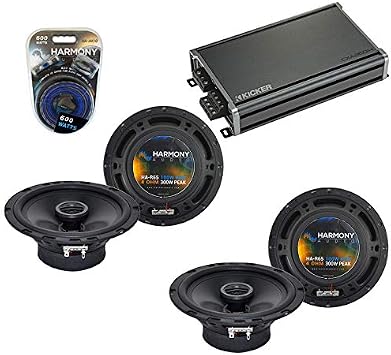 Harmony Audio Compatible with Mitsubishi Lancer 02-07 OEM Speaker Replacement Bundle (2) HA-R65 & CXA360.4 Amp