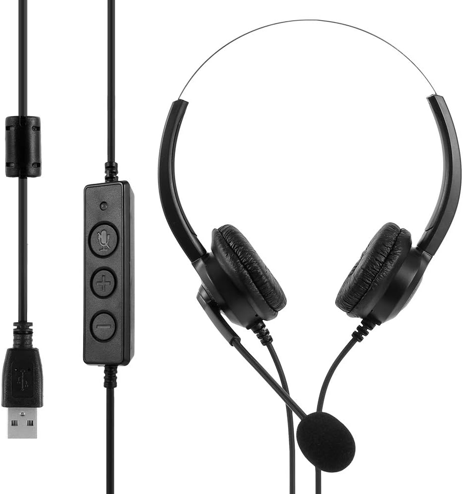 Headset Headphone usb Mute PC Headset Hands-free Call Center PC Computer Headset USB Call Center Headset with Noise Canceling Microphone