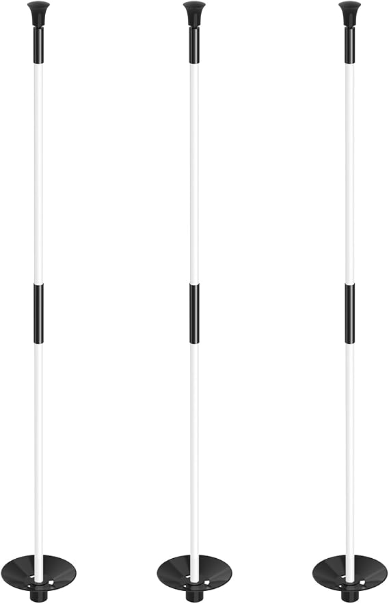 KINGTOP Fiberglass Golf Flagsticks with Retrieval Base, 3 or 6 ft | Fiberglass construction, detachable sections, ball retrieval base, sleeve-flag compatibility, backyard practice