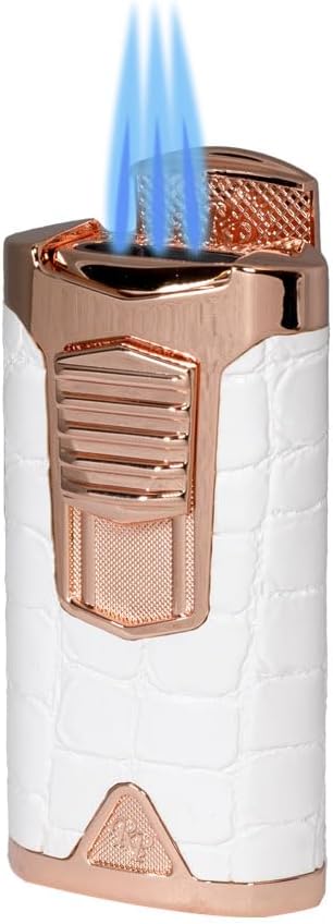 Rocky Patel Lighter Statesman Triple Torch (Gold & White)