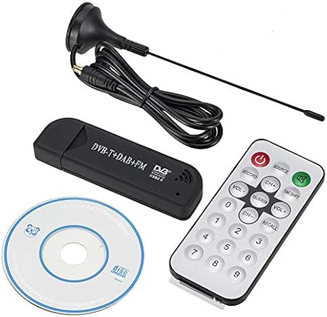Fitipower FC0012 TV Tuner USB FM + DAB + DVB-T + SDR External TV Tuner Dongle Digital USB 2.0 TV Digital Terrestrial Video and Radio Program Recorder DVB-T and DAB Compliant RTL 2832+R 820T