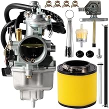 Carburetor Compatible with Honda Recon 250 TRX 250 TRX250TE TRX250TM,Carb With Fuel Tank Petcock Valve and Air Filter