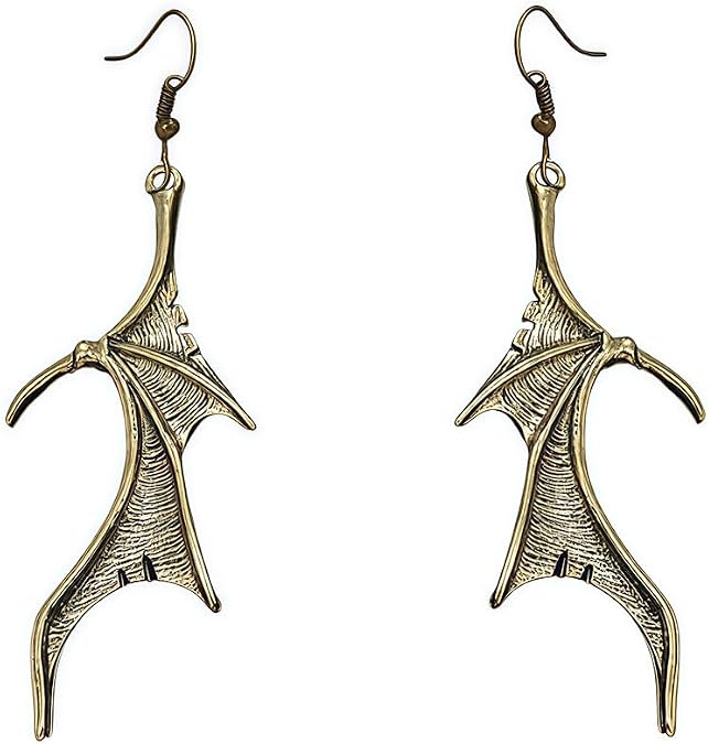Punk Wing Earrings for Women Men Vintage Vampire Bat Wing Drop Dangle Earrings Gothic Dragon Wings Earrings Halloween Party Jewelry