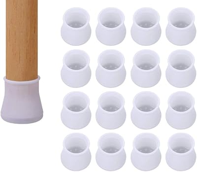 Qiwang 16 Legs Protective Floor mats, Silicone Leg Cap Protective Cover, Cover Furniture Legs to Prevent Scratches and Noise Without Leaving Traces Gray Round 1.25 inch