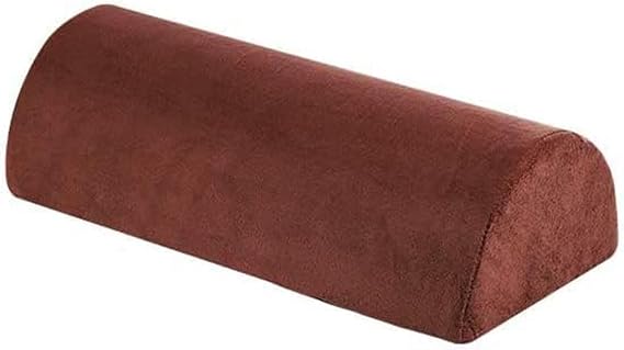 Large Size Half Moon Bolster Pillow Leg Pillow For Neck Back Knees Legs Support Lumbar Roll Half-Moon Shape (Brown)