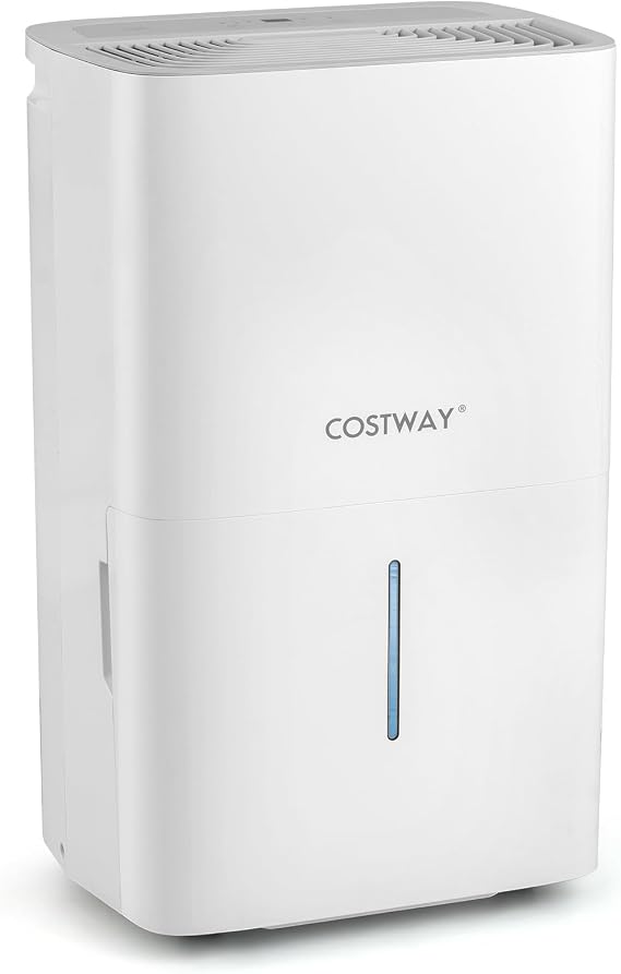 COSTWAY 150 Pints Dehumidifier with Pump, 7000 Sq.Ft Portable Dehumidifier | for Basements with 2 Modes & 3 Fan Speeds, 2.4 Gallon Tank,16.4 FT Pump Drain Hose