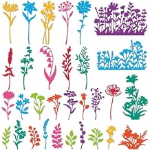 31PCS Flower Metal Die Cuts Wildflower Metal Cutting Dies Flower Leaf Shape Embossing Scrapbooking Cuts Stencil Leaves Embossing Paper Dies for Card Making Album Decorative