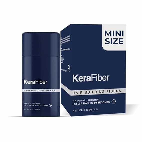 KeraFiber Professional Hair Building Fibres - Natural Keratin Hair thickener Fibres, Hair Powder for Men and Women, Full Head of Hair in 30 Seconds-Hair Fibres Auburn (5g/0.17oz) - Travel Pack