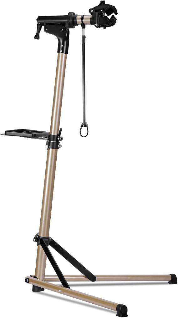 Urban Deco Bike Repair Stand Premium Aluminum Bike Stand for Maintenance, 110lbs Capacity, Height-Adjustable, 360° Rotatable Clamp, Tool Tray Included