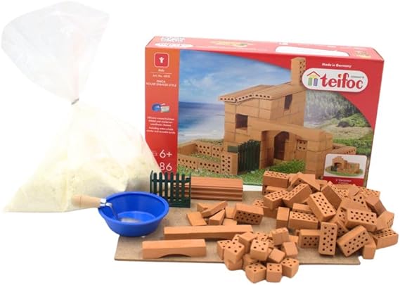 Teifoc 4010 - Small Cottage - Build with real Bricks & Cement, multicolor, house small