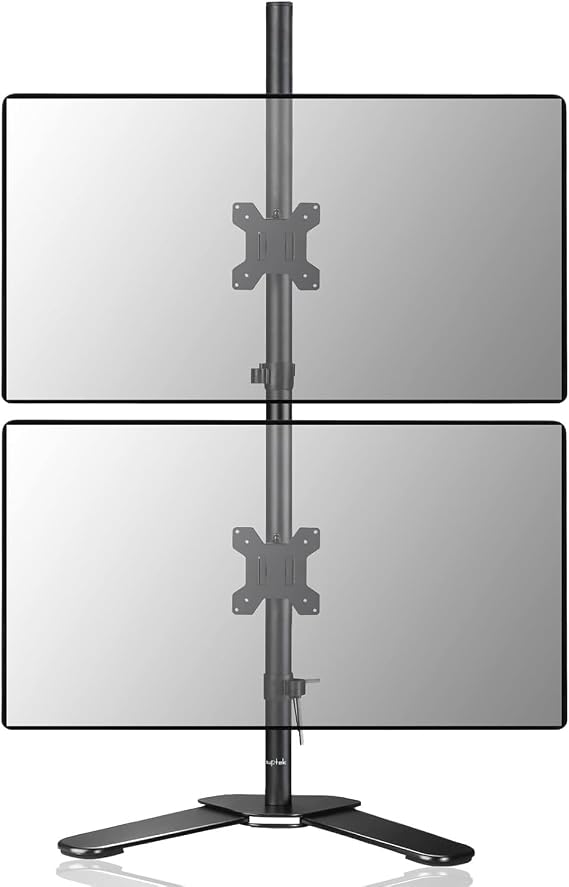 Monitor Arm Desk Mount, 80cm Pole Height Adjustable Tall Monitor Stands for 2 Monitors, Dual Monitor Stand for 13-27 inch LCD/LED Screens Rotate 360 Swivel 45 Up to 10kg with VESA 75/100mm
