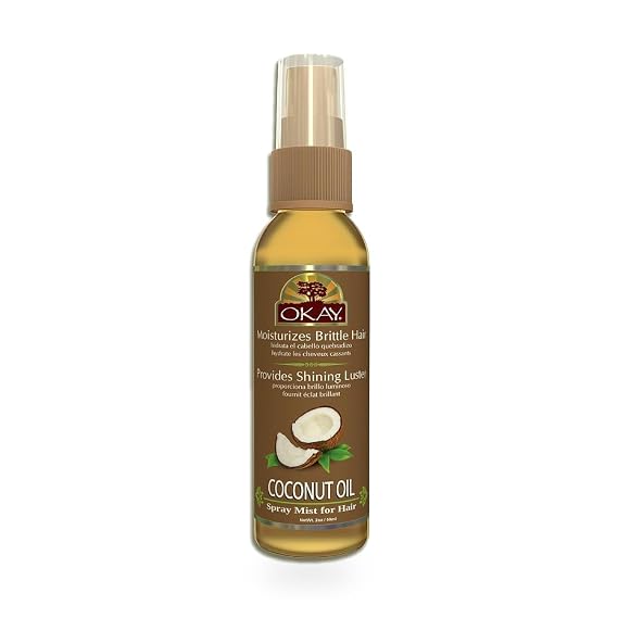Coconut Spray Mist Oil For Hair Leaves Hair With Shining Luster&Soft Feel Revives Damaged Brittle Hair Paraben Free For All Skin&Hair Types and Textures Made in USA 2oz