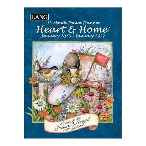 Lang Heart & Home 2026 Monthly Planner 13-Month Planner Jan 2026-Jan 2027 with Linen-Embossed Home & Garden Artwork by Susan Winget, 4.9 6.6