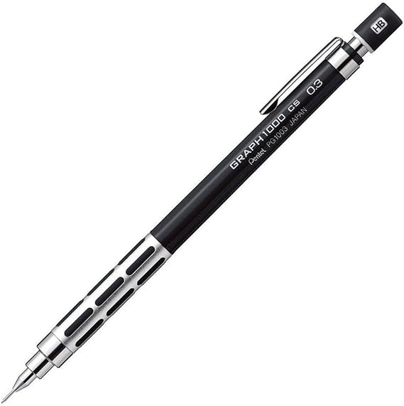 Pentel Mechanical Pencil, Graph 1000 CS, for Draft, 0.3mm, Black (PG1003CS-A)