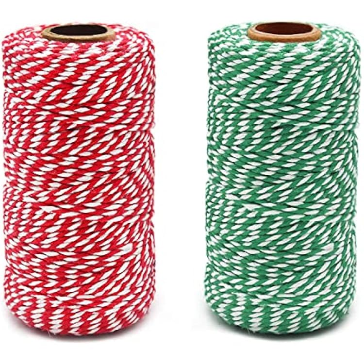 2 roll 656 Feet 200M, Packing String, Durable Rope, Christmas String, for Gardening, Decoration, Tying Cake and Pastry Boxes, Crafts & Gift Wrapping, for Art and Craft