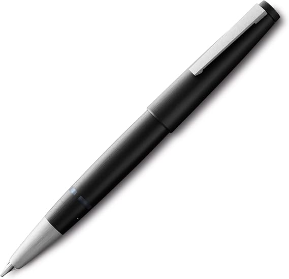 LAMY Black 2000 Fountain Pen with 14ct. Platinum-coated Gold Fine Nib (L01F)