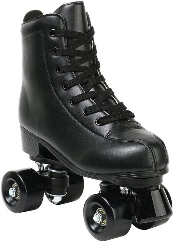 YYW Roller Skates for Women Men, High Top PU Leather Classic Double-Row, Indoor Outdoor, Beginner Shoes Bag