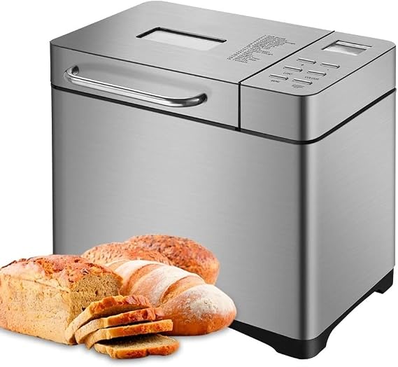 19 in 1 automatic bread maker 650W programmable bread maker with 3 bread sized fruit and nut dispensers