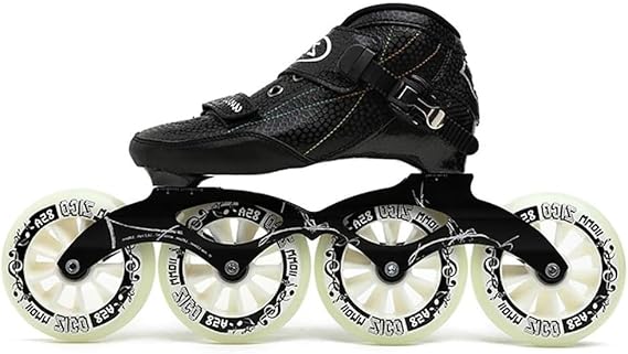 Adult Professional Inline Skates, 4*90-110mm Wheels Professional Single Low Children Carbon Fiber Skate Inline Speed Skate Shoes for Women and Men