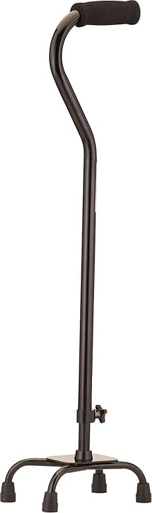 NOVA Medical Quad Cane Small Base With Offset, Black