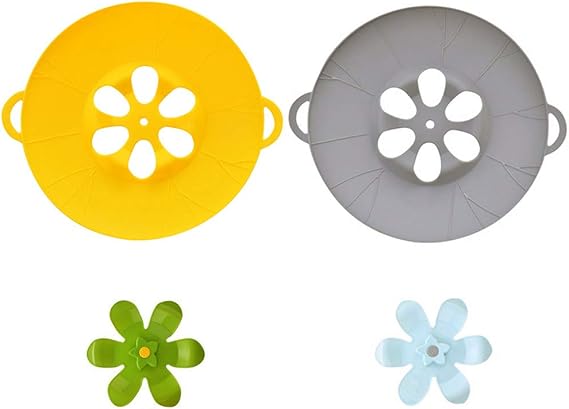 Orione 2Pcs Multi-Purpose Spiil Stopper Lid Cover Silicone Boil Over Safeguard Over-Boiling Anti Spiill Lid Cover Pot Pan Lid Multi-Function Cooking Kitchen Tool
