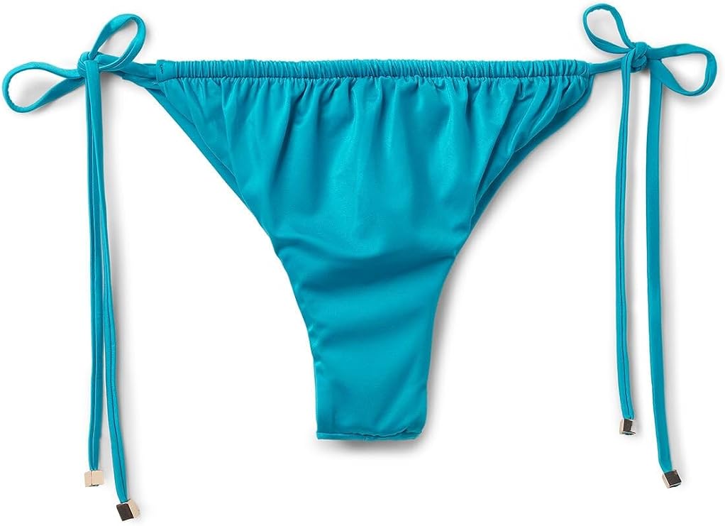 CALZEDONIA Shiny Satin Brazilian String Bikini Bottoms
