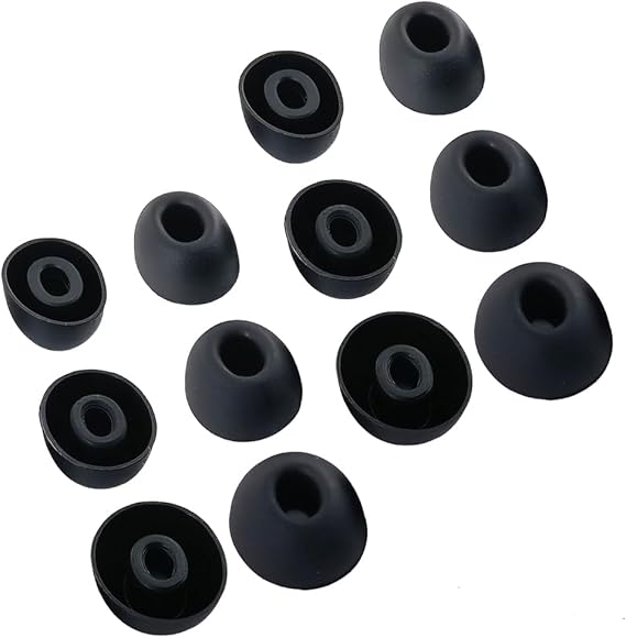 Replacement Silicone Eartips for ASUS/OnePlus/TOZO Earbuds | Compatible with ASUS ROG Cetra/OnePlus Buds Pro & OnePlus Buds Z2 / Alpine Tune Earplugs/TOZO NC20 Earbuds,6 Pairs,Black