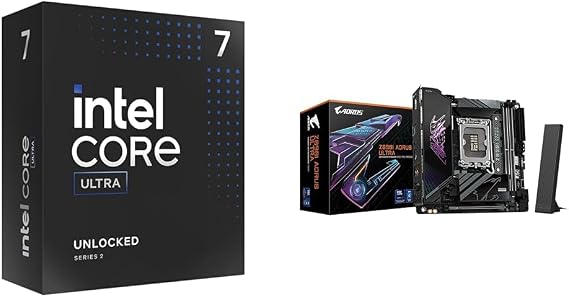Intel Ultra 7 Desktop Processor 265K - 20 cores (8P+12E) & GIGABYTE Z890 AERO G Intel Core Ultra (Series 2) LGA 1851 Motherboard,ATX,DDR5, 5xM.2,PCIe 5.0, Thunderbolt 4,WIFI7,Dual 2.5Gbe LAN,EZ-Latch