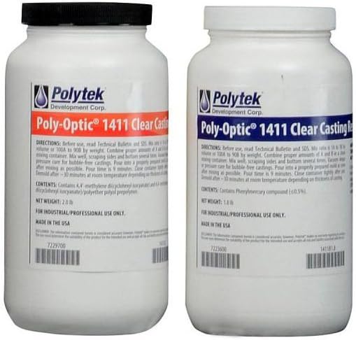 Polytek Poly-Optic 1411 Clear Casting Resin (3.8lb Kit)