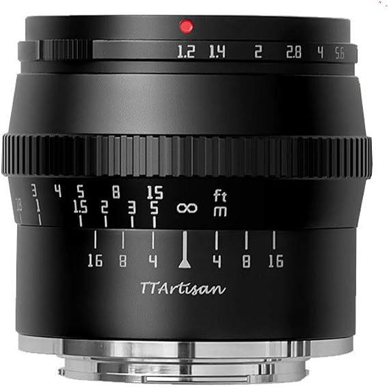 TTArtisan 50mm F1.2 APS-C Cameras Lens Manual Focus MF Compatible with Canon M Mount M1 M2 M3 M5 M6 M6II M10 M100 M50