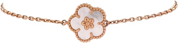 Pre-Loved Lucky Spring Plum Blossom Bracelet 18K Rose Gold and Mother of Pearl, Rose Gold